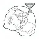 Copa America trophy and map of Colombia country outline tattoo design idea