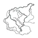 Copa America trophy and map of Colombia country outline tattoo design idea