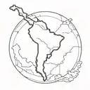 Copa America trophy and map of Colombia country outline tattoo design idea