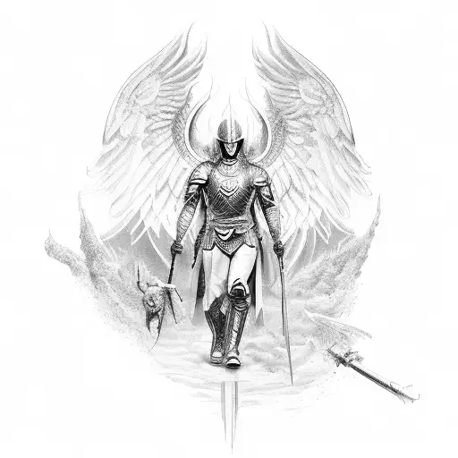 Archangel Michael tattoo design idea