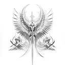 Archangel Michael tattoo design idea