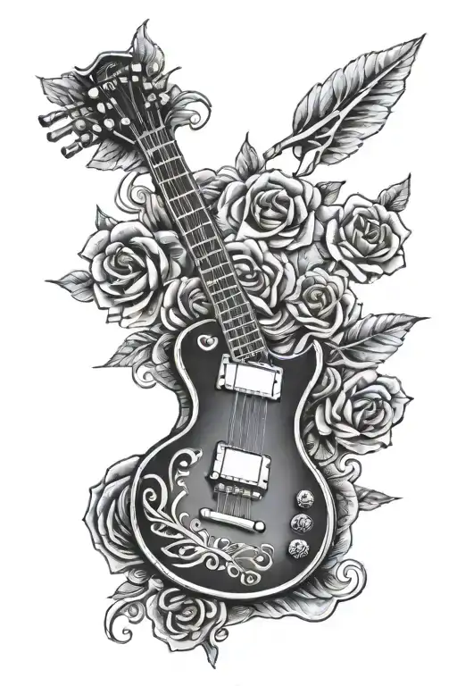 les paul guitar tattoo design idea