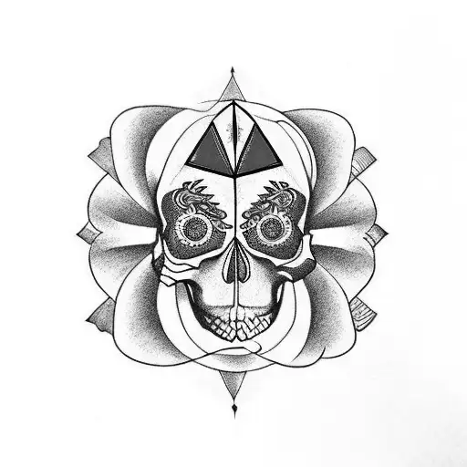 Third Eye, skull, red tattoo design idea