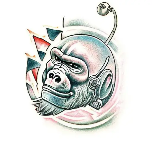 ape war tattoo design idea