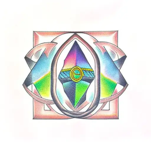 horseshoe, clover, cubes tattoo design idea