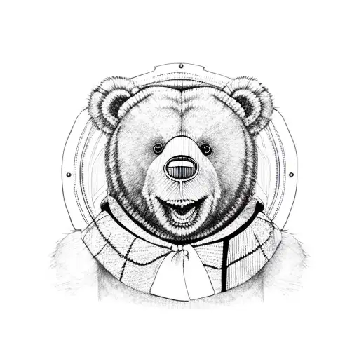 teddy bear plaid  tattoo design idea