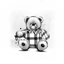 teddy bear plaid  tattoo design idea