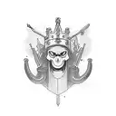 sword,snake and crown tattoo design idea