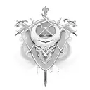 sword,snake and crown tattoo design idea