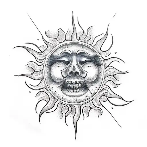 sun and autumn theme forearm tattoo design idea