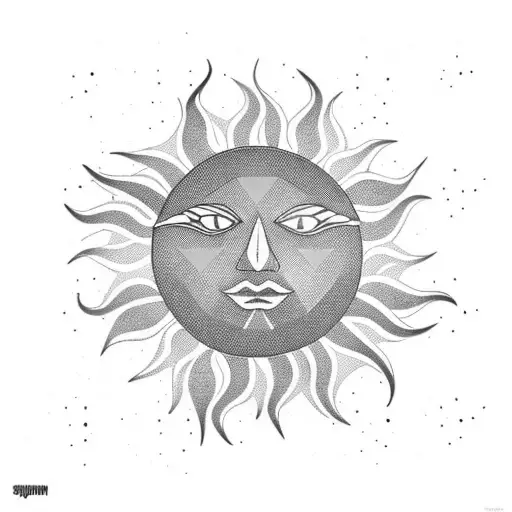 sun and autumn theme forearm tattoo design idea