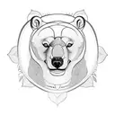 Mindful polar bear sitting on a lotus flower tattoo design idea