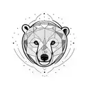 Mindful polar bear sitting on a lotus flower tattoo design idea