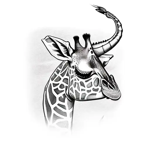 cheesecake, africa, giraffe, prawn tattoo design idea