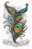 peacock feather black tattoo design idea