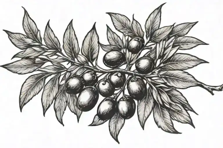 Olive branch around the eyebrow tattoo design idea