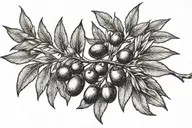 Olive branch around the eyebrow tattoo design idea