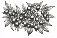 Olive branch around the eyebrow tattoo design idea