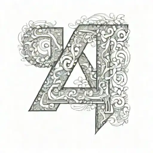 The letters N,C,J and A with a hidden L tattoo design idea