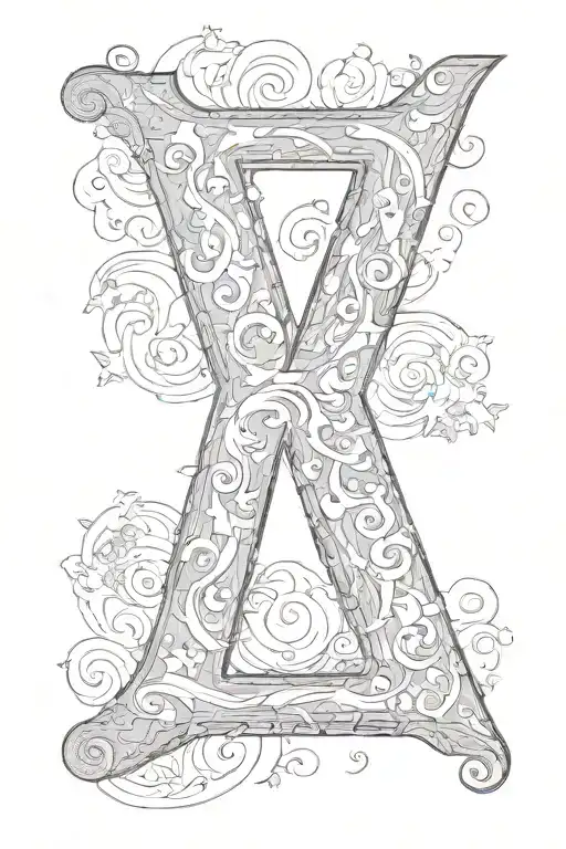 The letters N, C, J and A with a hidden L tattoo design idea