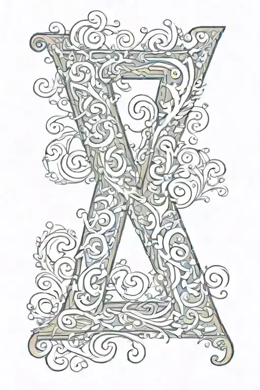 The letters N, C, J and A with a hidden L tattoo design idea