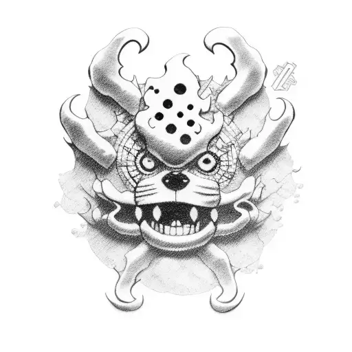 humo de luffy en gear 5 tattoo design idea