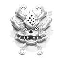 humo de luffy en gear 5 tattoo design idea