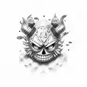 humo de luffy en gear 5 tattoo design idea