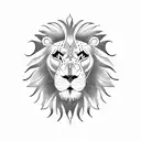 A blackwork tattoo of a fierce lion wearing a trendy outfit and sunglasses, showcasing your love for fashion and style tattoo design idea