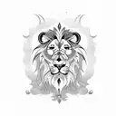 A blackwork tattoo of a fierce lion wearing a trendy outfit and sunglasses, showcasing your love for fashion and style tattoo design idea