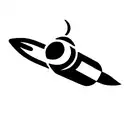 rocket, planet tattoo design idea