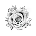 Minerva with roses tattoo design idea