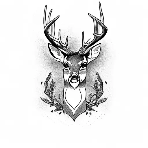 whitetail deer tattoo design idea