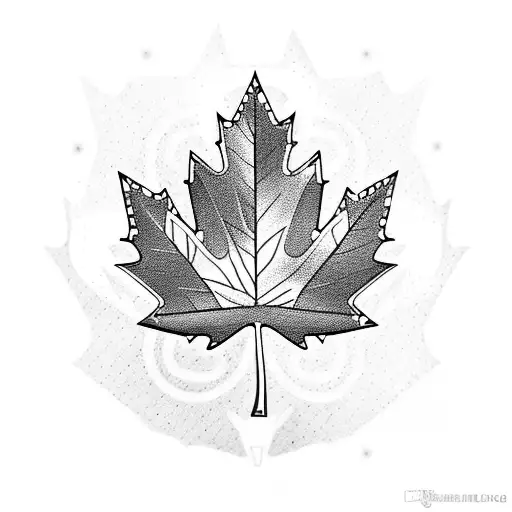combine aztec calendar with Canadian Maple leaf tattoo design idea