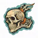 praying skeleton tattoo design idea