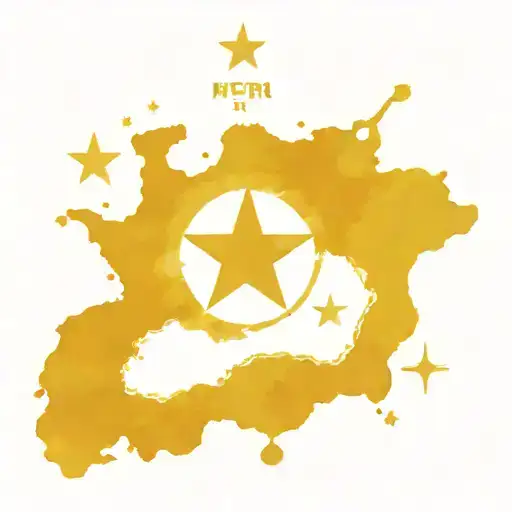 Map of the state of Pernambuco with the elements of the flag: the cross, the sun and the star inside the state map. van gogh tattoo design idea