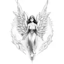 Falling angel tattoo design idea