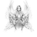 Falling angel tattoo design idea