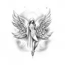 Falling angel tattoo design idea