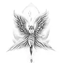 Falling angel tattoo design idea