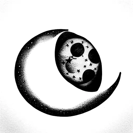 Moon tattoo design idea