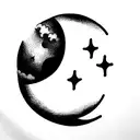Moon tattoo design idea