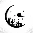 Moon tattoo design idea