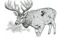 white tail deer Buck  tattoo design idea