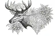 white tail deer Buck  tattoo design idea