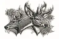 white tail deer Buck  tattoo design idea