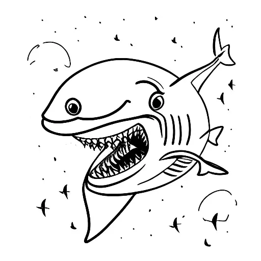 Minimalist “Shark” Tattoo Idea - BlackInk AI