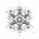 A biochemist's molecular structure diagram transformed into a mesmerizing techno pattern tattoo design idea