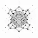 A biochemist's molecular structure diagram transformed into a mesmerizing techno pattern tattoo design idea