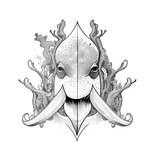 iceberg surrounded by nudibranchs tattoo design idea